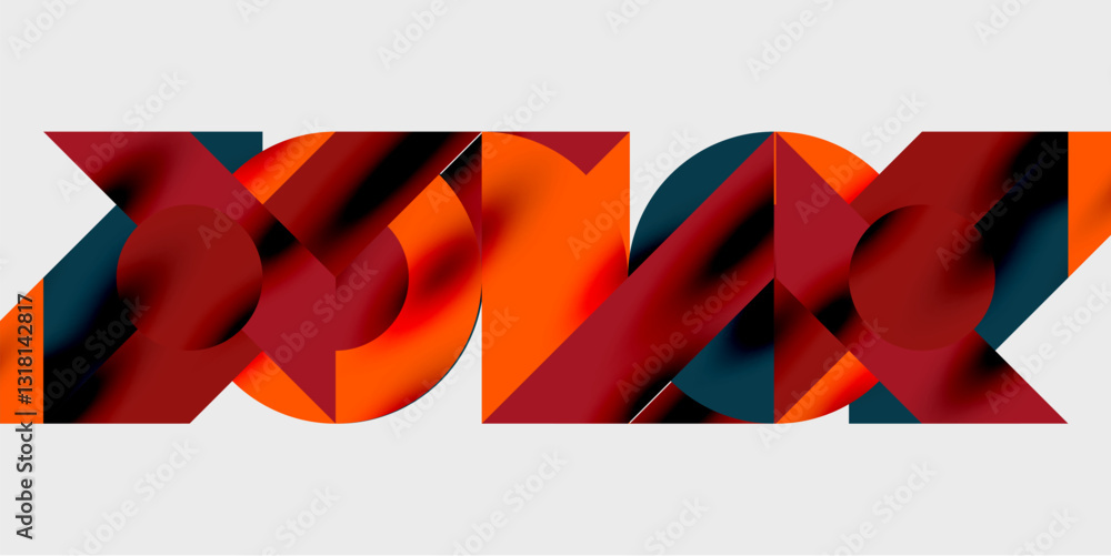 Poster Vibrant abstract background circles with smooth gradients, creating a dynamic and modern design. Ideal for creative, tech, or contemporary-themed projects