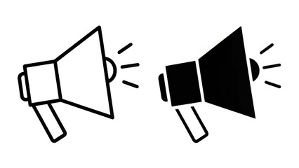  "Megaphone Icon Set for Announcements and Communication"