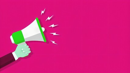  "Loud Announcement with Megaphone and Sound Waves"