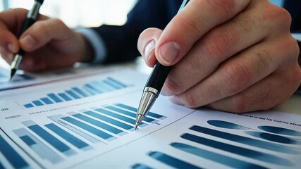 Analysis of financial data and statistics in the medical profession during a business meeting, Financial data and statistics over medical professional analyzing X-ray - Powered by Adobe