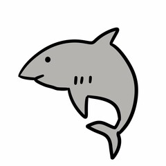 illustration of cute cartoon shark