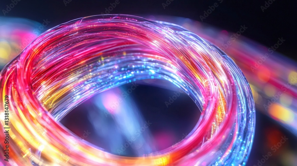 Poster abstract glowing lines colorful network digital technology futuristic background