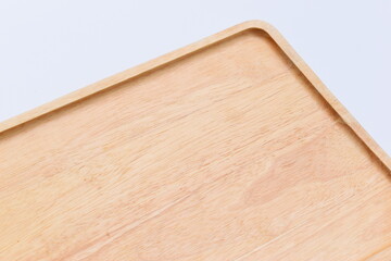 brown wooden tray isolated on white background