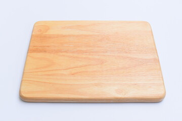 brown wooden tray isolated on white background