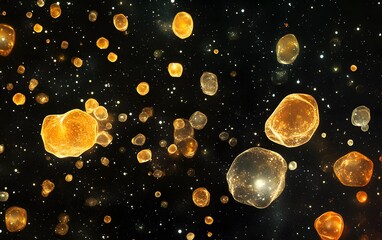 16. An undiscovered asteroid belt filled with floating fragments of glowing crystal and dust clouds