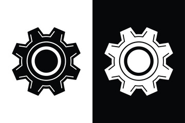 Settings Glyph Icon. Flat Cogwheel Design for Digital & Print Use