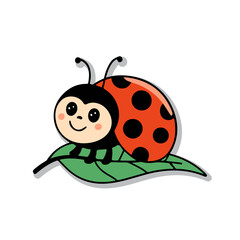 ladybug on a green leaf