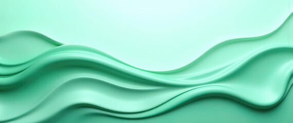 green Abstraction: Bright Gradients with Soft Flowing Wave Shapes
