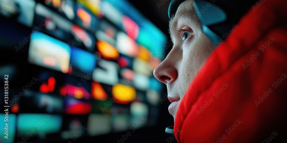 Poster immersive digital journalism revolution ai-powered newsroom visualization with next-gen media profes
