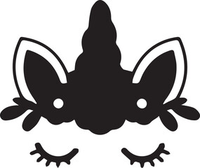 Fototapeta premium Unicorn mask. Vector illustration on white background. Isolated. 