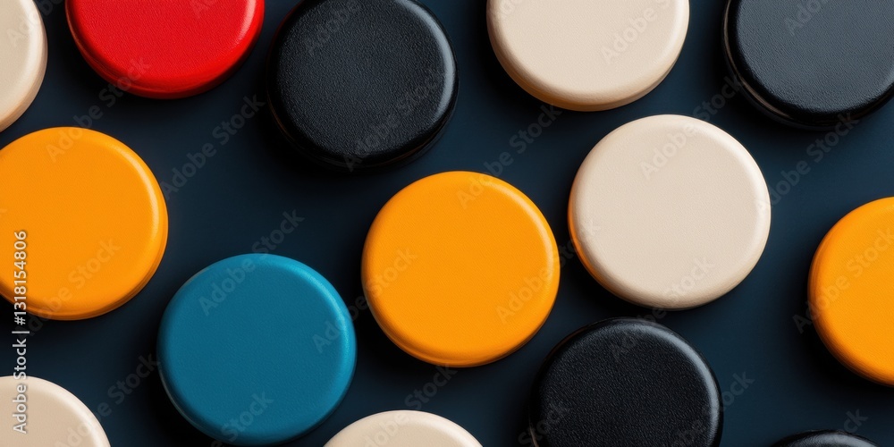 Aufkleber minimalist color theory dynamic geometric circles in retro-modern palette showcasing contemporary de