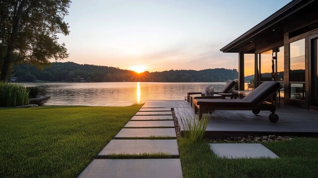 A serene lakeside retreat for career development activities