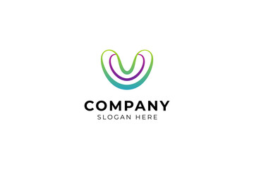 colorful love heart abstract icon symbol logo