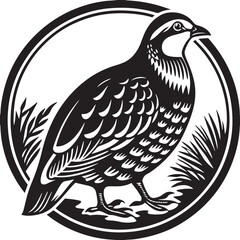 Obraz premium chukar partridge bird silhouette printable design