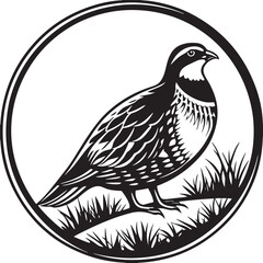 Fototapeta premium chukar partridge bird silhouette printable design