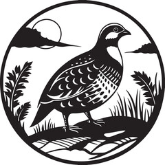 Naklejka premium chukar partridge bird silhouette printable design