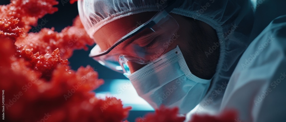 Leinwandbilder Cutting-Edge Molecular Research Next-Gen DNA Sequencing Workflow with Advanced Biosafety Protocols - Innovative Genomic Analysis in High-Performance Scientific Environment