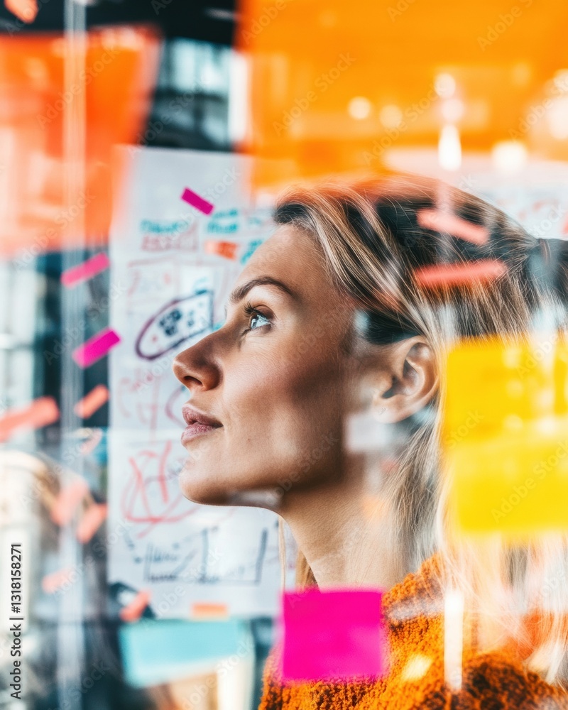 Aufkleber vibrant creative insight gen z professional exploring innovative design thinking with dynamic visual