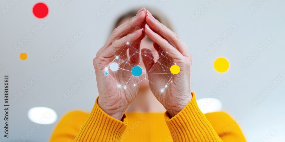 Poster Immersive Digital Transformation Touchless AI Visualization with Emerging Network Intelligence - Futuristic User Experience in Connected Technology Ecosystem