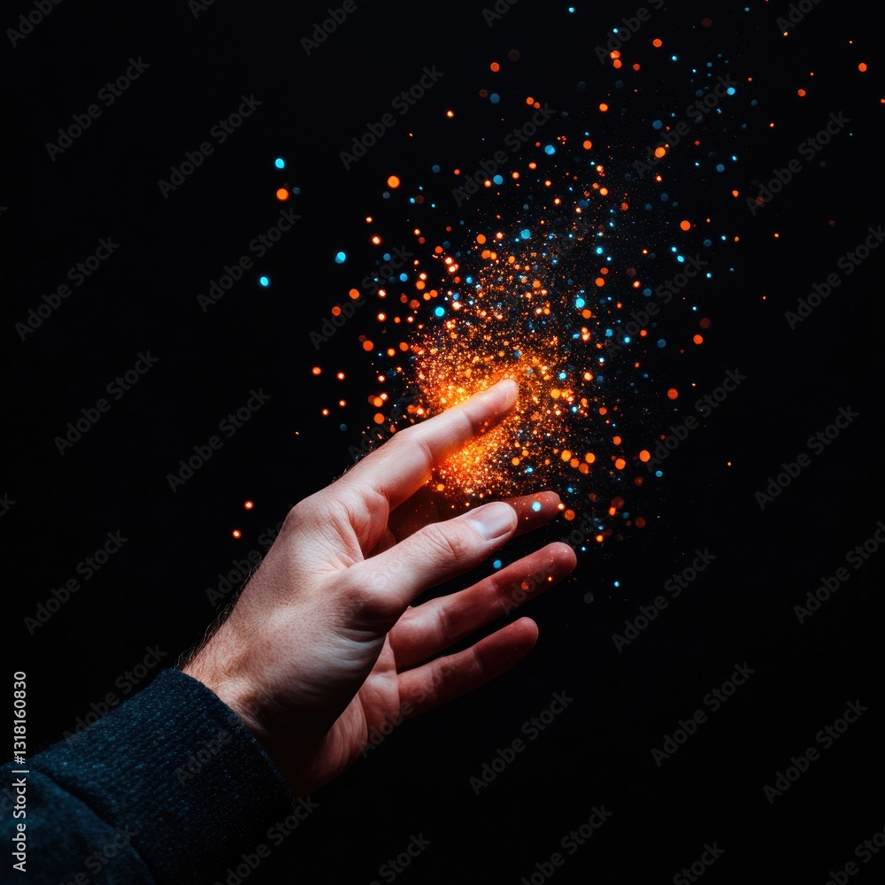 Poster Quantum Creativity Unleashed Digital Innovation Sparks Human Potential - Transformative Tech Visualization for Next-Gen Marketing and Immersive Experience Design