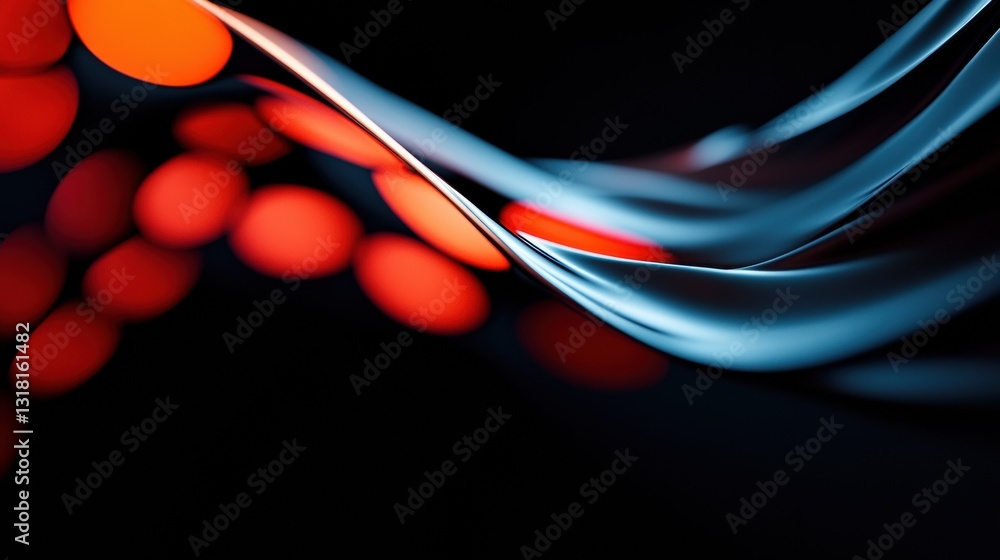 Aufkleber Neural Network Visualization Futuristic AI Data Flow with Dynamic Red and Blue Gradient - Cutting-Edge Machine Learning Computational Design