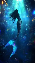 Mermaid With Bioluminescent Tail