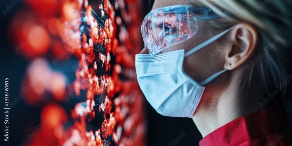 Poster futuristic healthcare innovation ai-driven pandemic response with advanced diagnostic visualization 