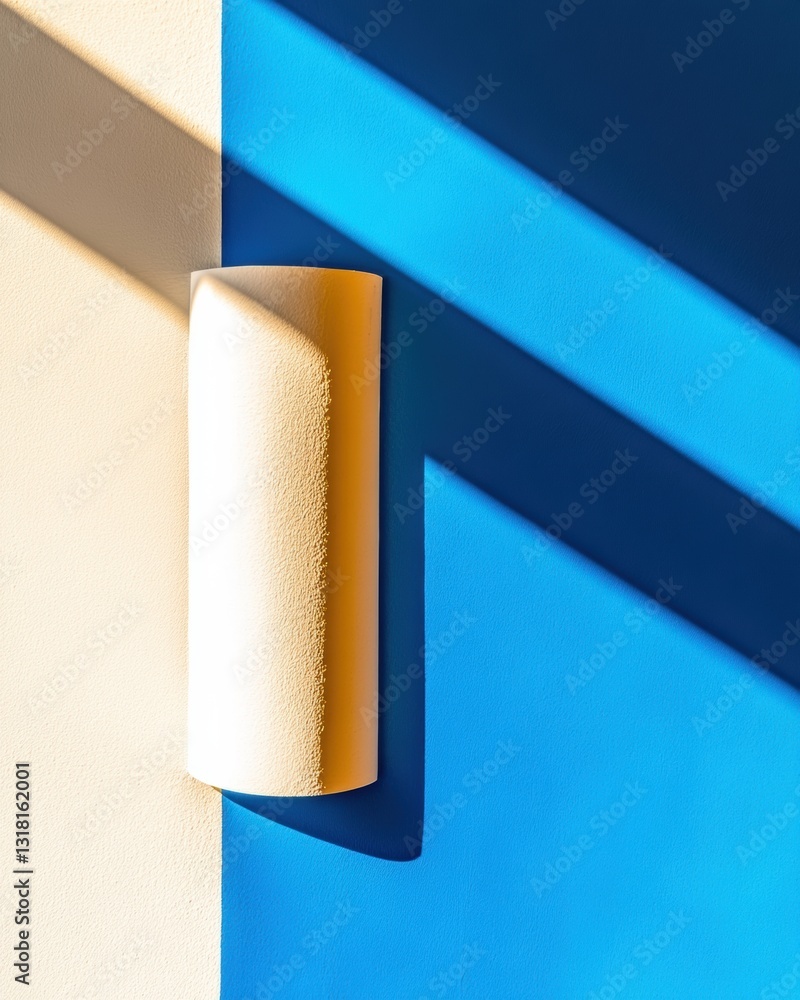 Aufkleber Minimalist Product Design Abstract Geometric Color Block with Soft Textural Cylinder - Neo-Digital Marketing Visual Branding Asset