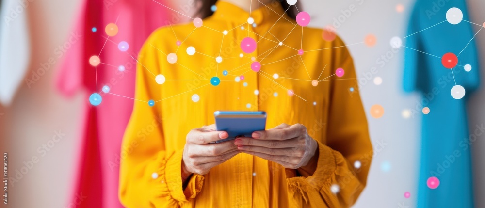 Aufkleber digital connectivity snapshot gen z trendsetter in vibrant yellow exploring circular economy tech wi