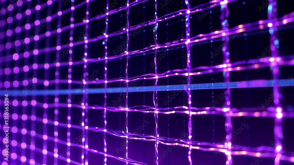 Leinwandbilder create an abstract atmosphere with a purple neon grid background for futuristic designs and digital 
