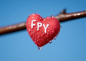 Spring Renewal Wellness Macro Water Droplet Heart Tech Innovation - Mindful Digital Aesthetic for Sustainable Lifestyle Branding and Emotional Resilience