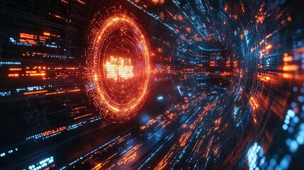 Quantum computing visualization with holographic qubits, complex mathematical equations floating in research lab