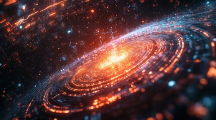 Quantum computing visualization with holographic qubits, complex mathematical equations floating in research lab