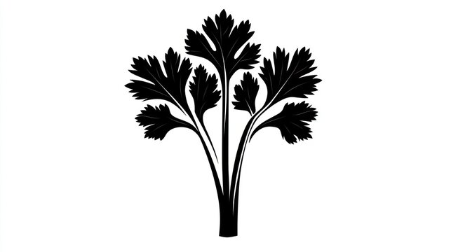 black parsley plant on white background clip art preview