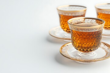 Ornate Gold-rimmed Tea Cups