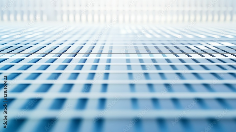 Poster a close-up view of a textured blue and white grate surface highlighting geometric patterns and smoot