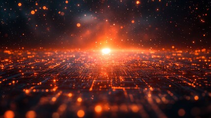 Space debris tracker monitoring holographic orbital paths of satellites and space junk