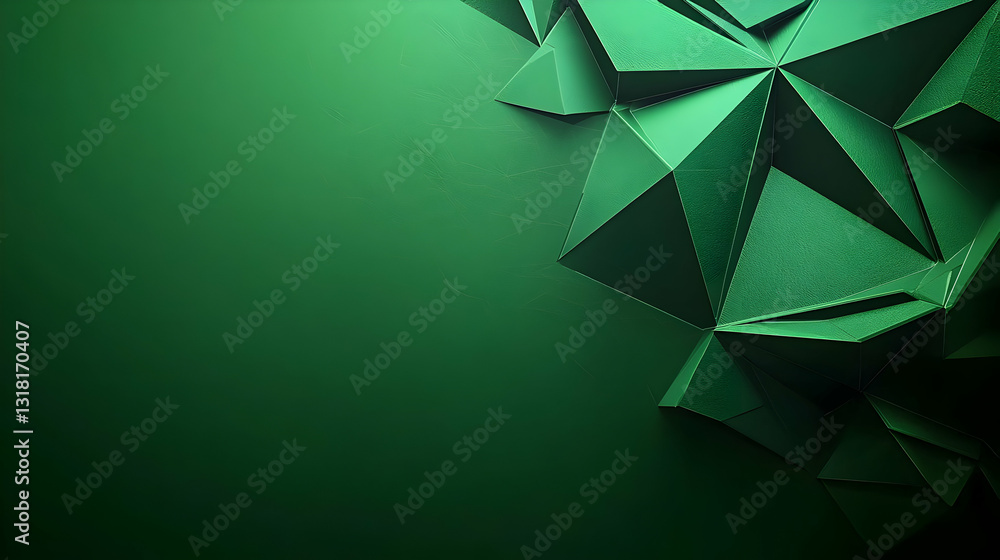 Poster dark green 3d geometric background with triangular polygonal shapes texture modern abstract design d