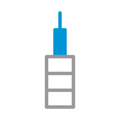 Obraz premium Blue Essential Oil Bottle Simple Vector Design