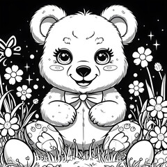 Designed in a clean, crisp black and white 3D outline, this charming illustration is perfect for kids and adults who love cute and fun coloring pages.