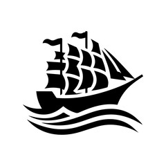 Ship logo black and white