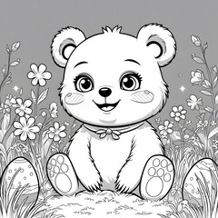 Designed in a clean, crisp black and white 3D outline, this charming illustration is perfect for kids and adults who love cute and fun coloring pages.