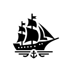 Ship logo black and white