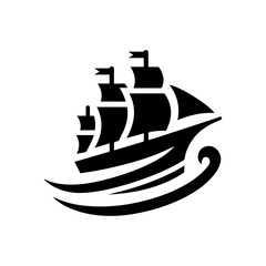 Ship logo black and white