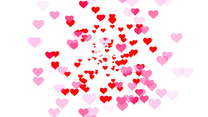 愛、ハートが膨らむイラスト