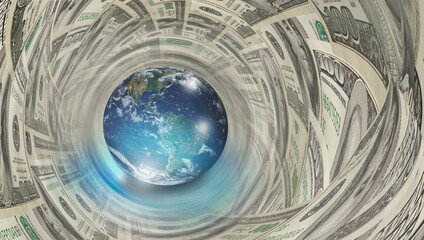 Globe on US dollars  