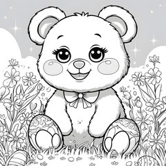 Designed in a clean, crisp black and white 3D outline, this charming illustration is perfect for kids and adults who love cute and fun coloring pages.
