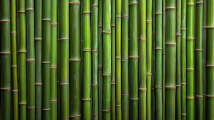 A background image featuring many green bamboo stalks up close