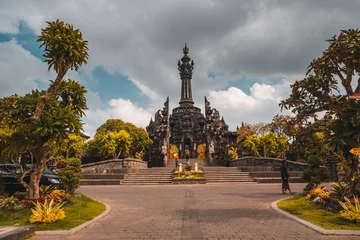 Bali famous travel destination Bajra Sandhi monument in Denpasar. Asian culture, religion and beautiful traditional architecture Bali, Indonesia 4K