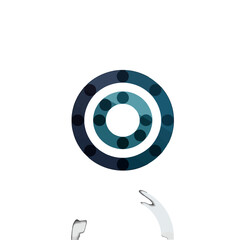 Abstract Circular Blue Pattern with Geometric Shapes and Modern Design